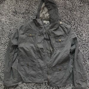 Charlotte Russe Gray Hooded Jacket